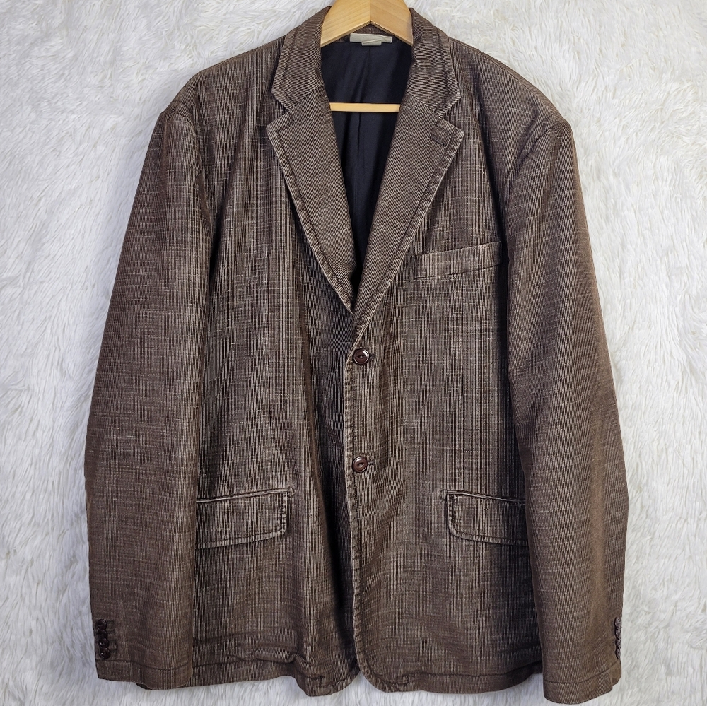 XL DKNY Jeans Mens Brown Corduroy Blazer Jacket Sport Coat Retro Classic‎ Urban